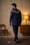 Blue Outluk Wedding Vol 65 Lachaka Embroidery Mens Indo Western W6501
